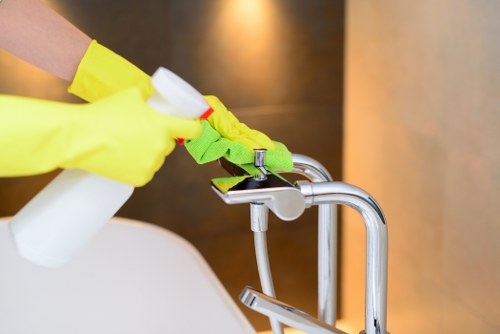 Deep cleaning supplies used for move in cleaning in a new home