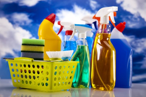 Clean and sanitized workplace interior after commercial cleaning