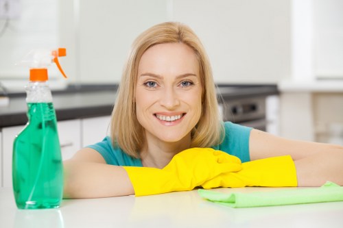 Professional deep cleaning process in a home interior
