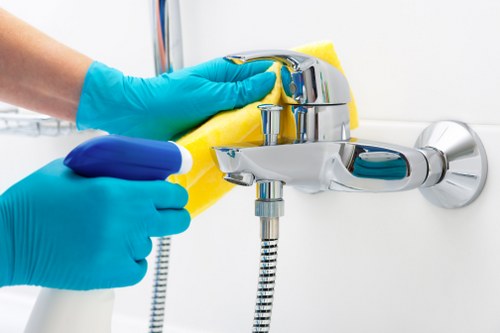 Essential house cleaning tools for dusting, mopping, and disinfecting