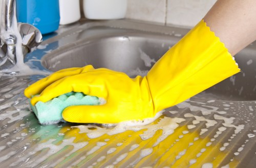High-touch surface disinfection during commercial cleaning