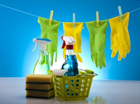 Office regular cleaning of desks and shared spaces