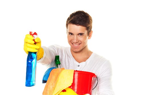 Deep cleaning supplies used for Airbnb property maintenance